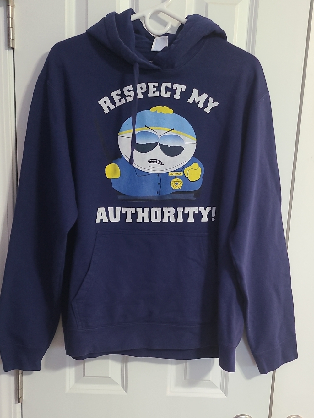 Graphic Hooded Sweatshirt - Navy "Respect My Authority!"